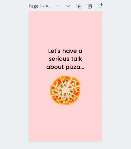 1st slide pizza talk - IG story