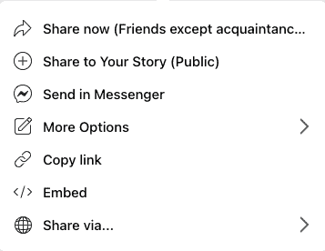 Clicking on share button