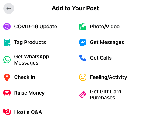 Create biz post options