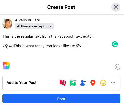 Fancy text example