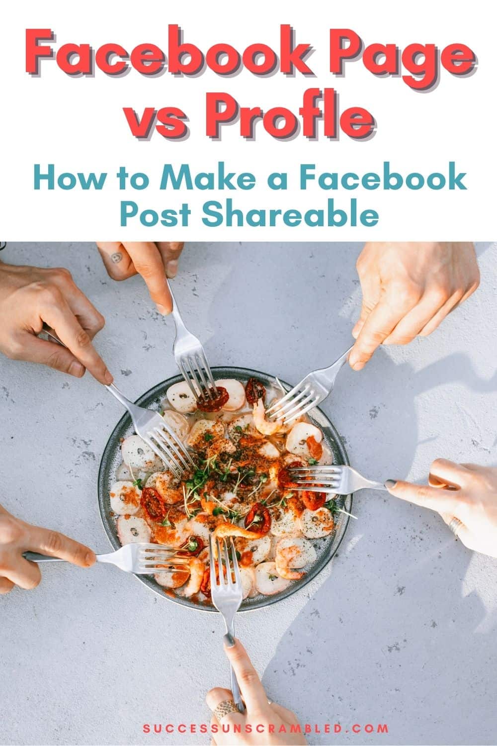 a photo of hands holding a fork towards one plate of meal