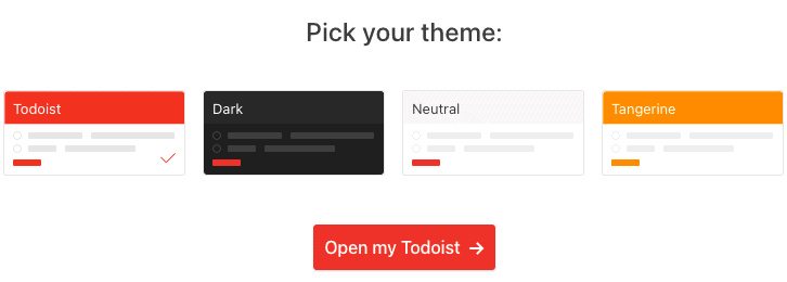 Pick a theme - Todoist