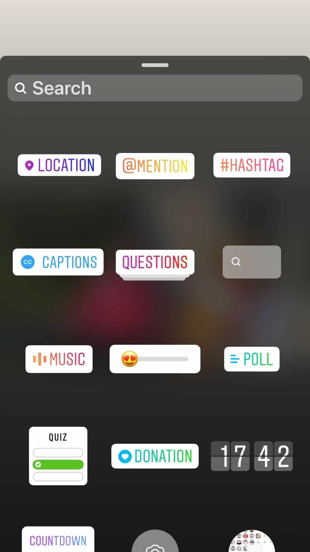 sticker section in Instagram
