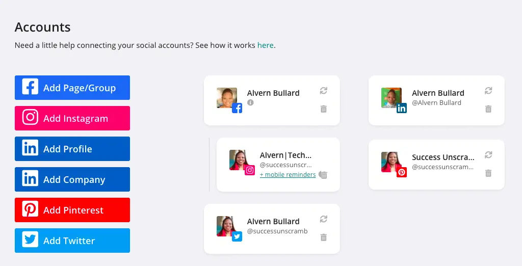 connecting all social media account to Meetedgar