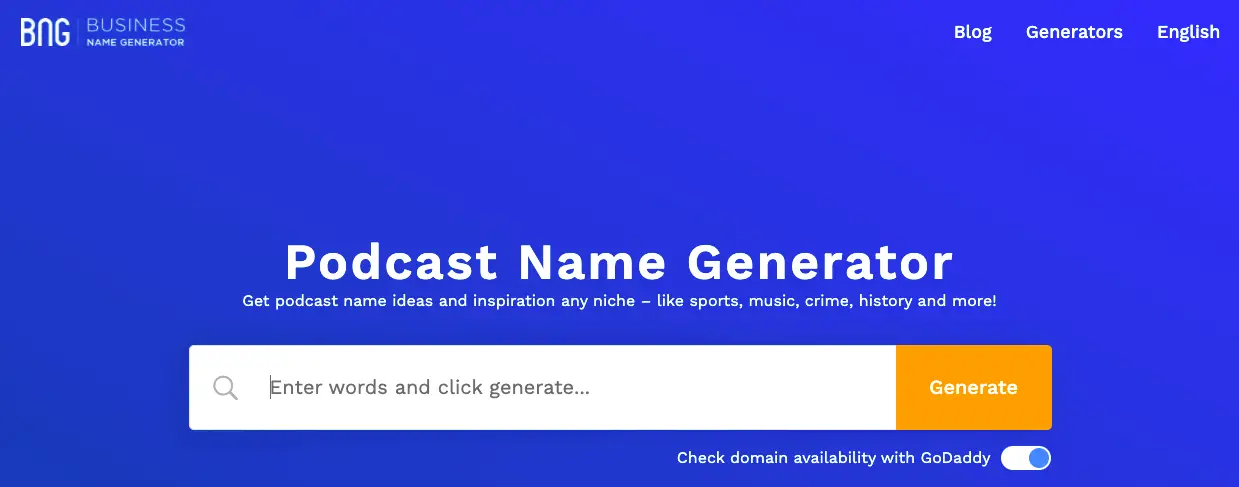 BNG podcast name generator