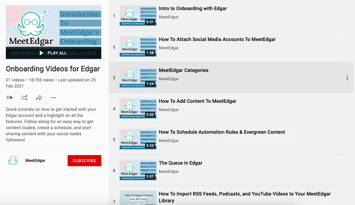 Meetedgar Onboarding videos