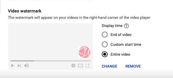 Youtube video watermark