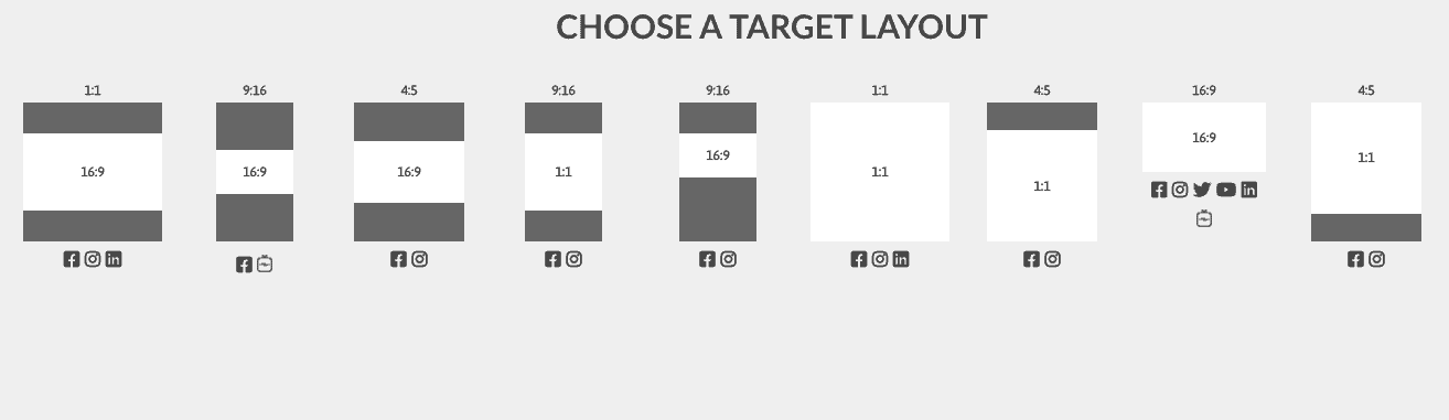different sizes of target layout