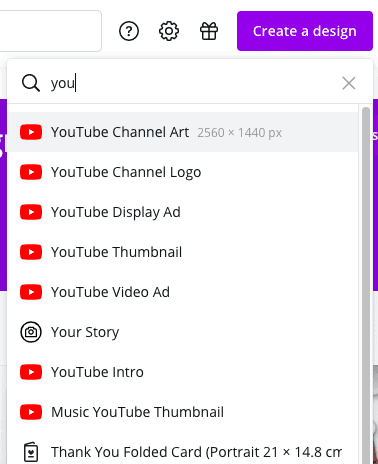 Canva Youtube channel art template