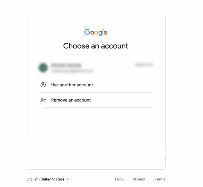 Google choose an account