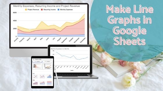 analytic graph on screen of a desktop, laptop, and a tablet