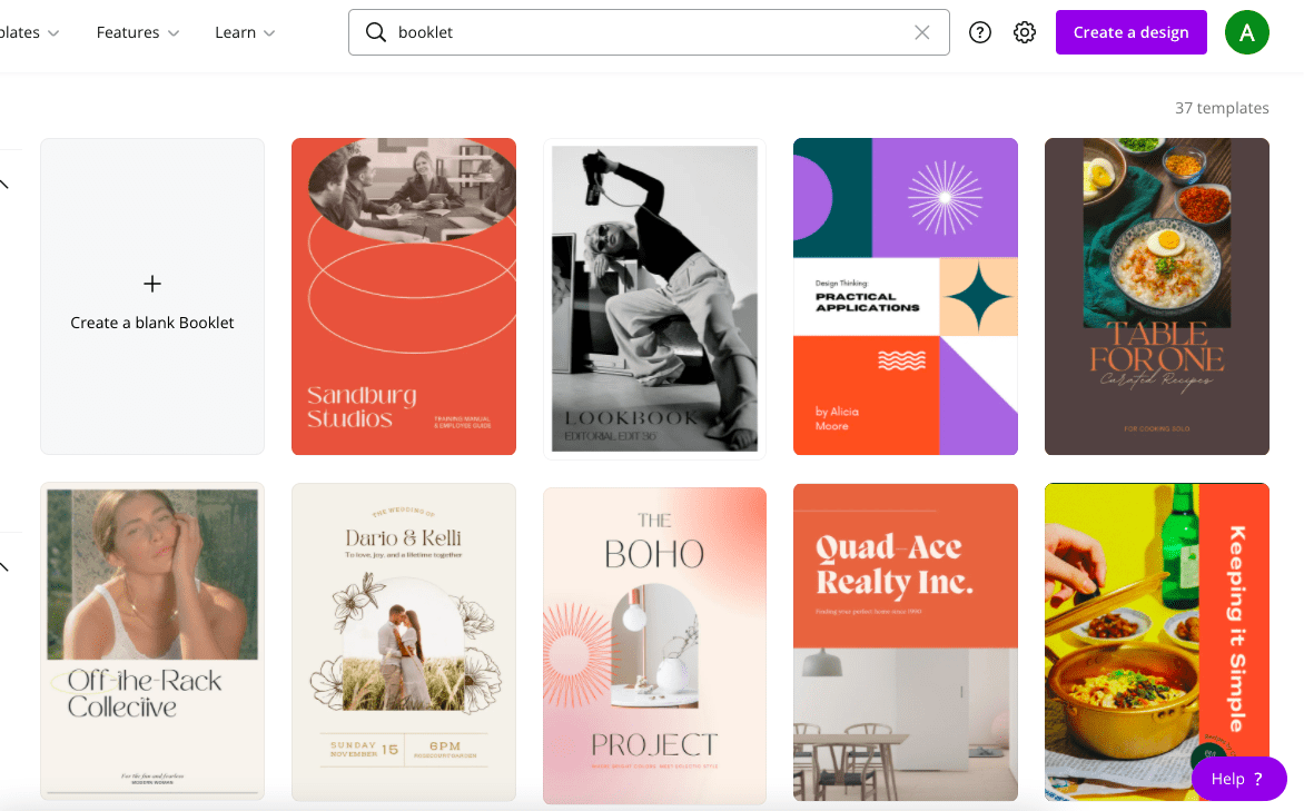 Canva booklet template