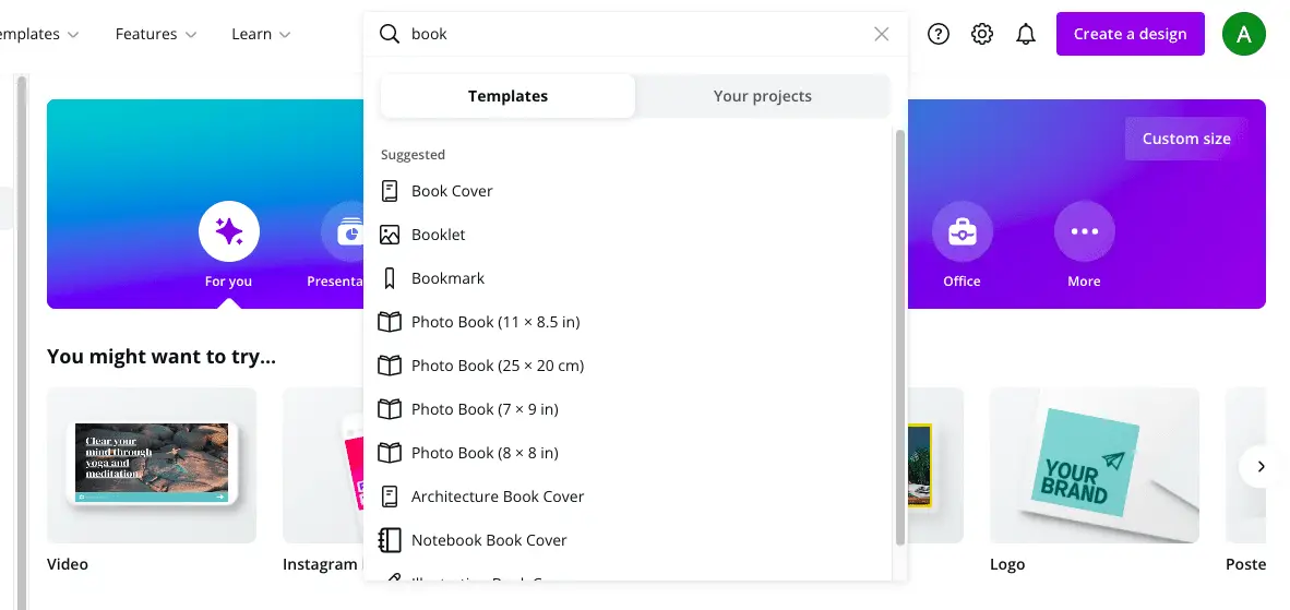 canva book template