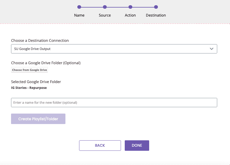 destination setting