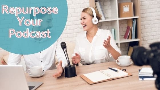 man and woman on podcast session