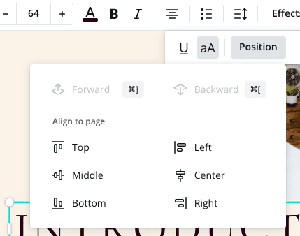 Letter alignment on Canva