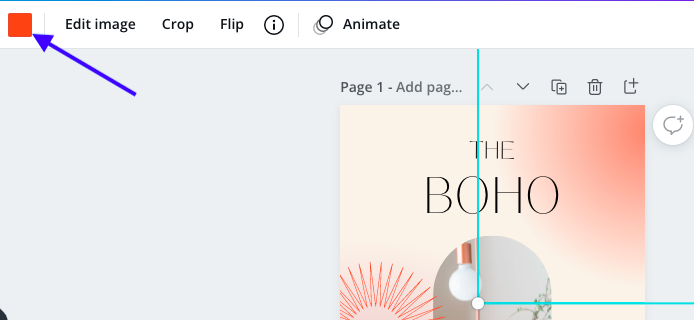 Editing color in Canva Template