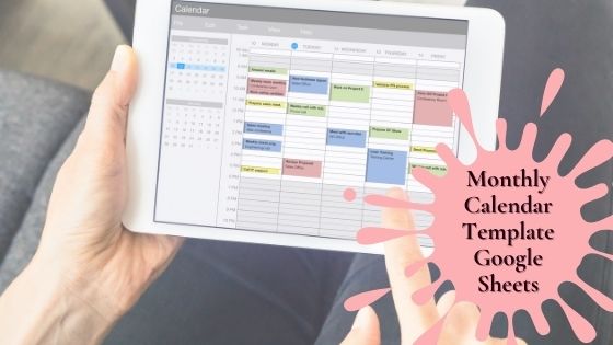 content calendar on a tablet