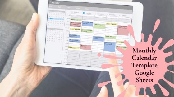 content calendar on a tablet