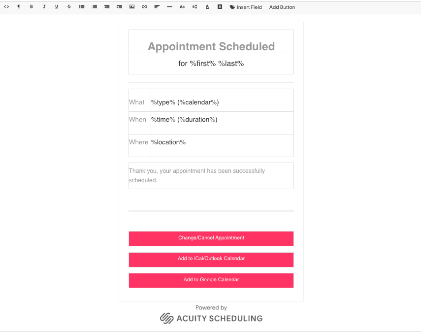 Acuity scheduling