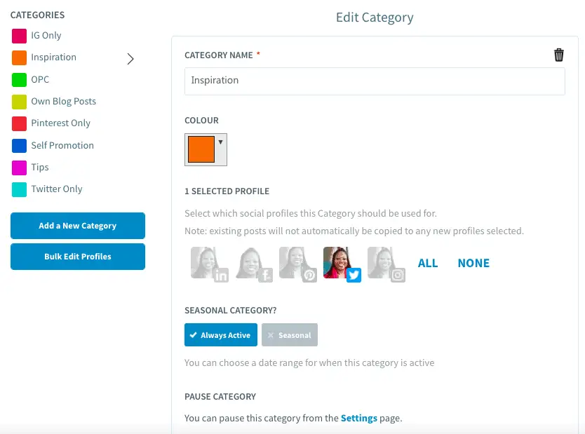 Smarterqueue's content categoies