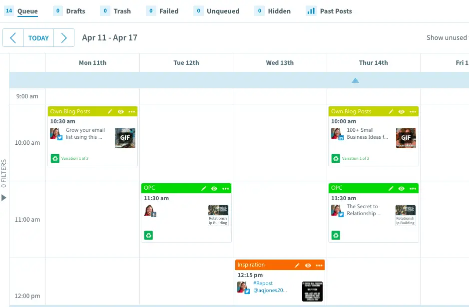 content calendar