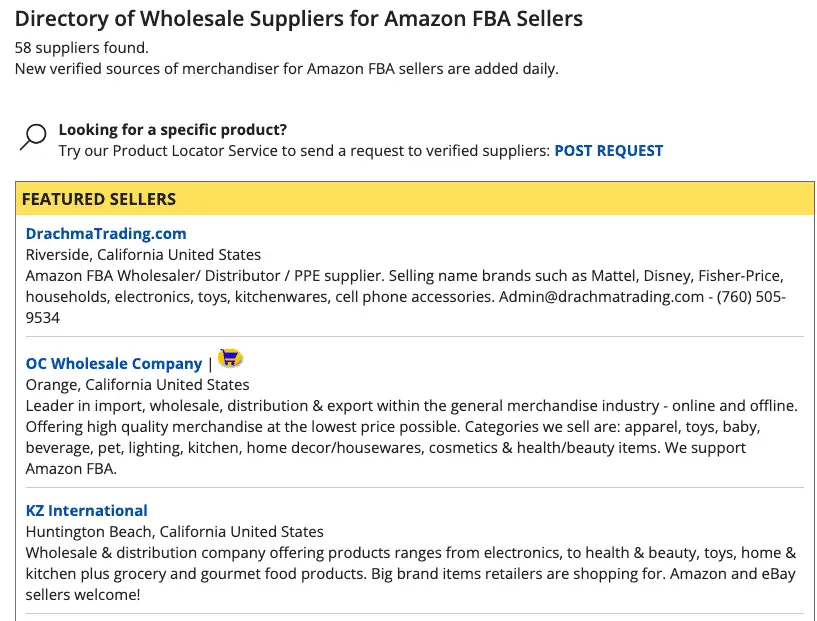 wholesaler website list from WholesaleCentral