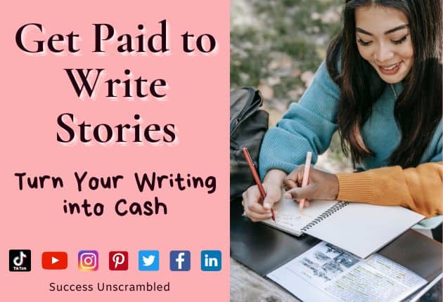 writing stories in a notebook