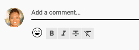 image of the text formatting menu on YouTube comments
