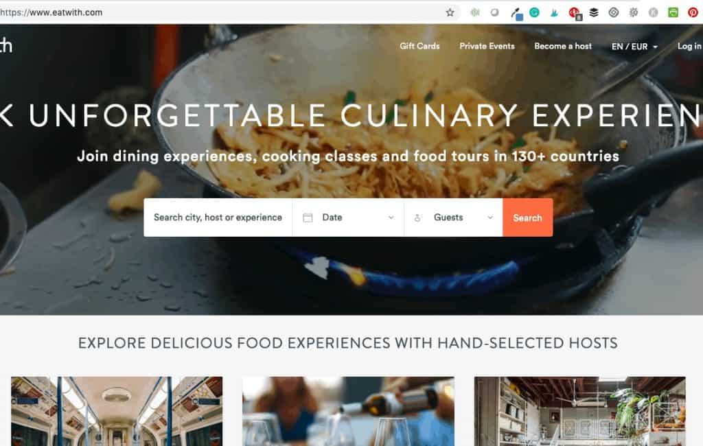 Eatwith home page