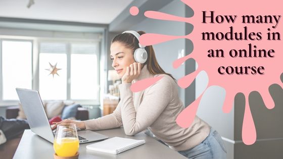 a photo of a woman with headphones on sitting at a desk, looking into her laptop screen and there's a notepad on the desk as well as a glass of orange juice