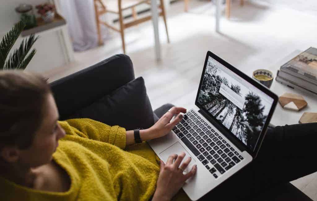 Young woman working on her laptop