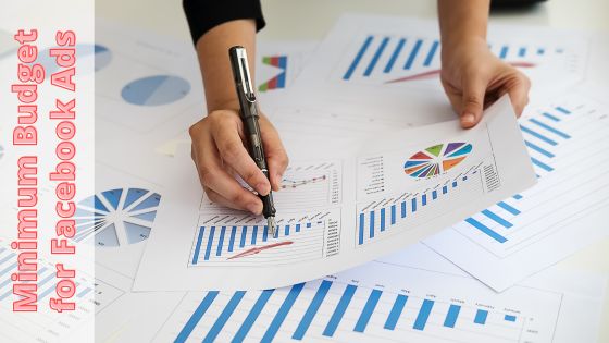 photo of a person looking at several sheets of paper with pie charts and bar graphs on them