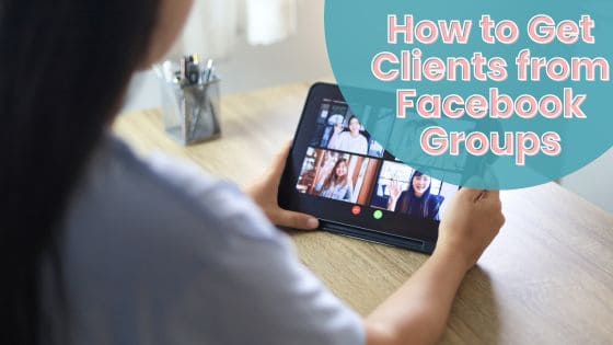 photo of a person chatting online about how to get clients from Facebook groups